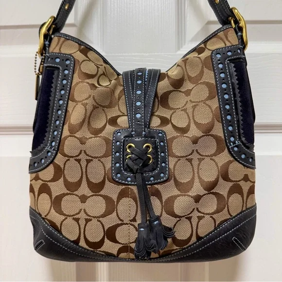 Coach Legacy Perforated Leather Signature Canvas Hobo Vintage Y2K - Picture 9 of 15